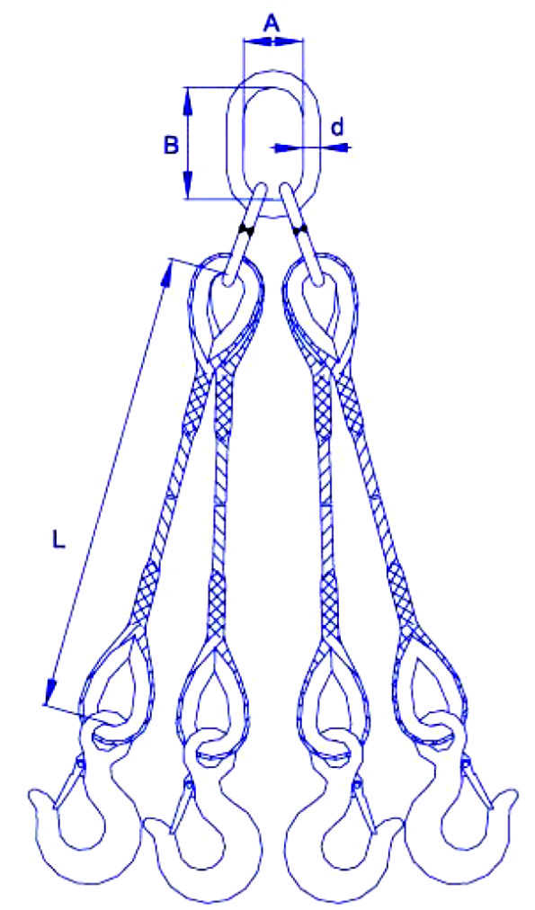 FOUR LEGS SPLICED WIRE ROPE SLING
