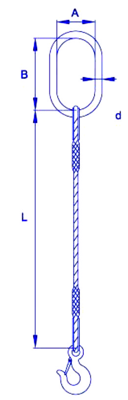 SINGLE LEG SPLICED WIRE ROPE SLING